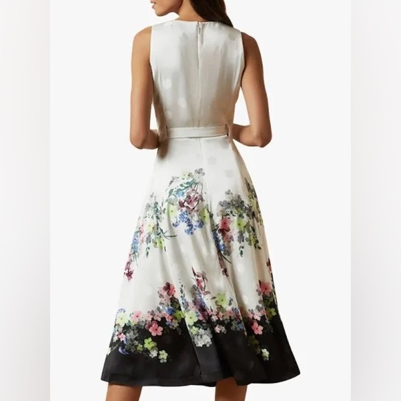 Ted Baker Floral Midi Dress - White and Black - Picture 2 of 16